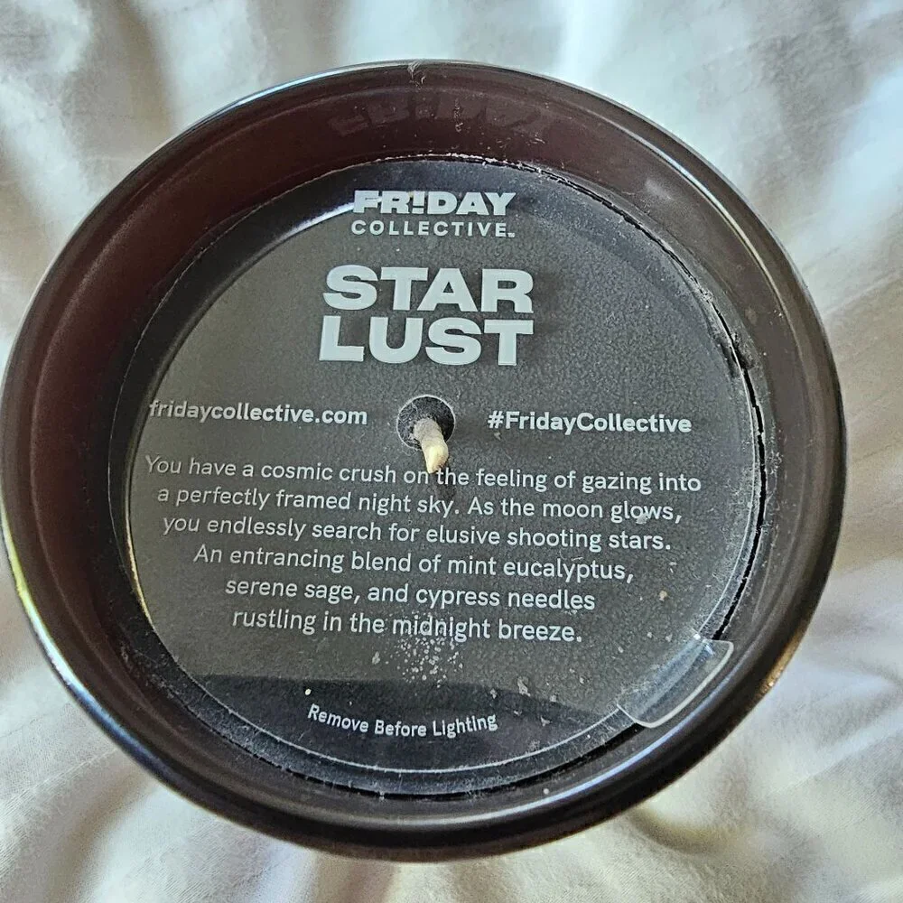 New Friday Collective Star Lust Candle 8 Oz Scented With Essential Oils